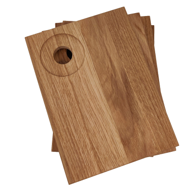 Smørebræt egetræ - 4 stk